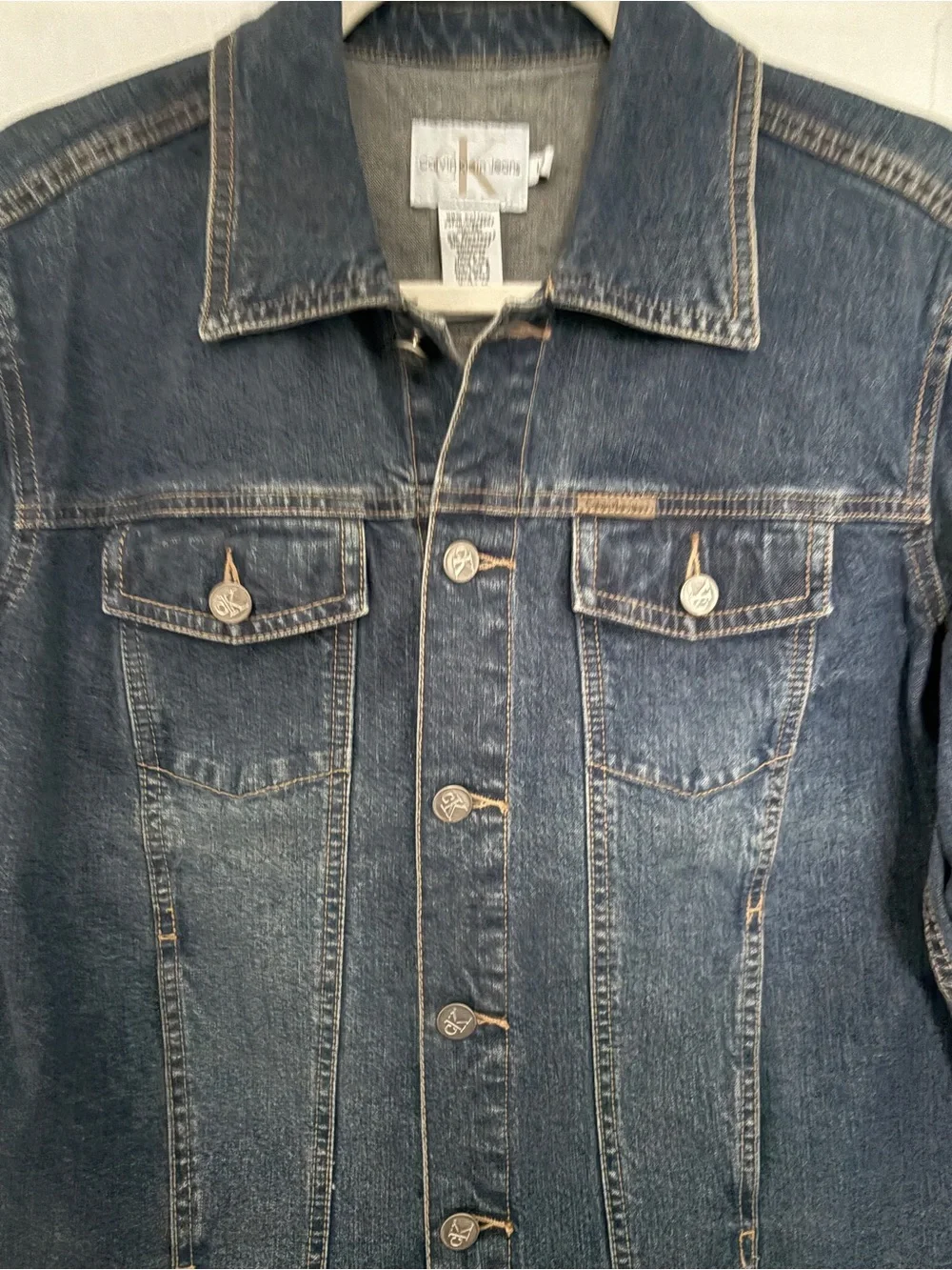 Calvin Klein Jeans Dark Indigo Denim Trucker Jacket - Women's #0349
